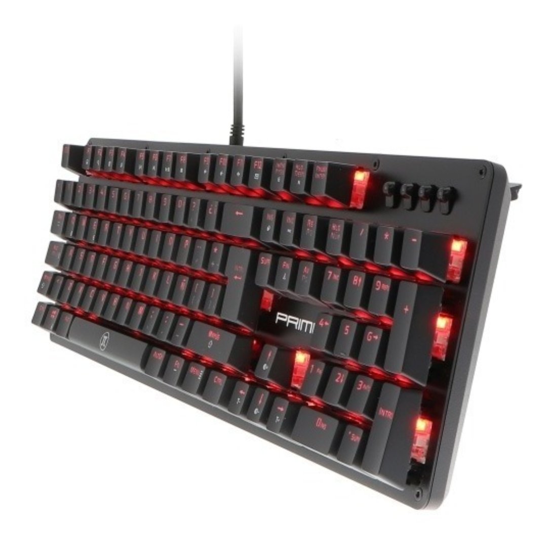 computadoras y laptops - TECLADO PRIMUS GAMING, USB, CON ILUMINACION ROJA 