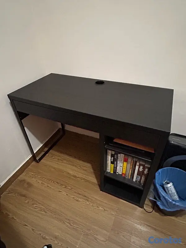 muebles y colchones - Escritorio negro con gavetas y repisa — 105 x 50 x 75 cm 2