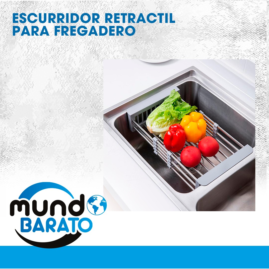 cocina - Escurridor retráctil fregadero de cocina, ajustable, acero inoxidable lavaplatos 0