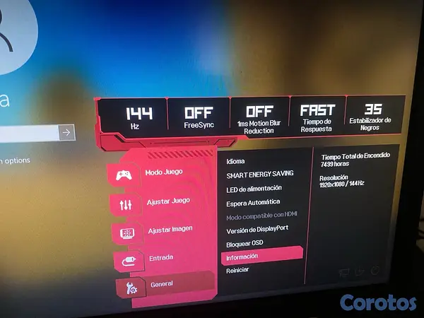computadoras y laptops - monitor LG UltraGear 144hz 24” 2