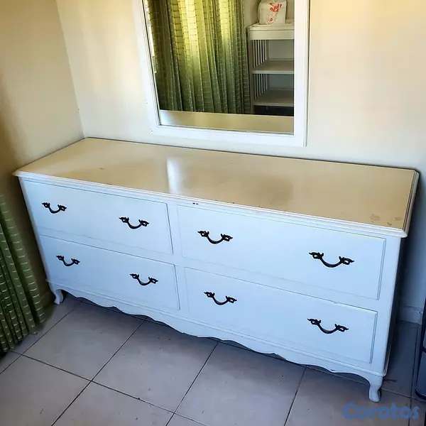 muebles y colchones - Gavetero Comoda 4 cajones Grande. Espejo. Madera M 6