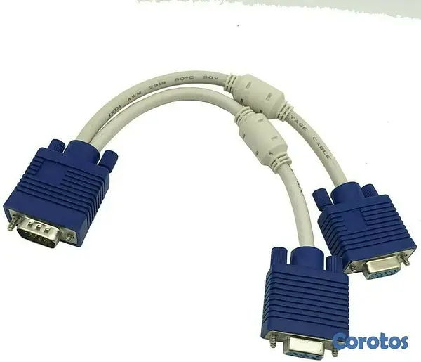 computadoras y laptops - Splitter vga proyecta videos a dos monitores en alta calidad 2