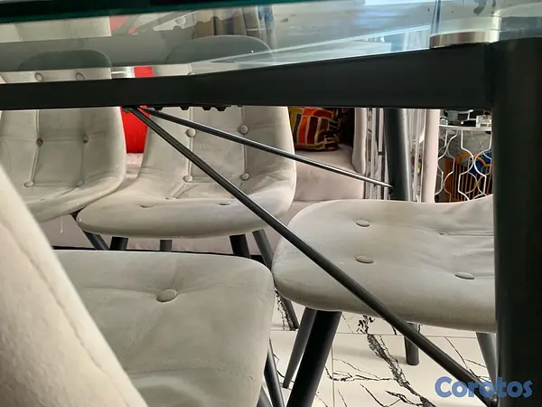 muebles y colchones - juego comedor Cristal de 6 sillas  7