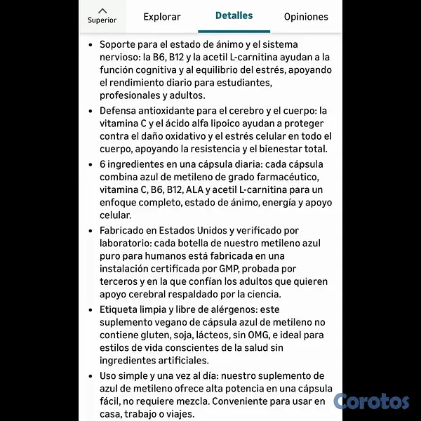 Salud y Equipamiento Médico - Azul Metileno en Capsulas 8