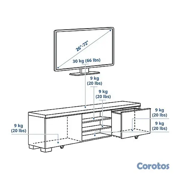 muebles y colchones - Mueble para TV con gavetas  2