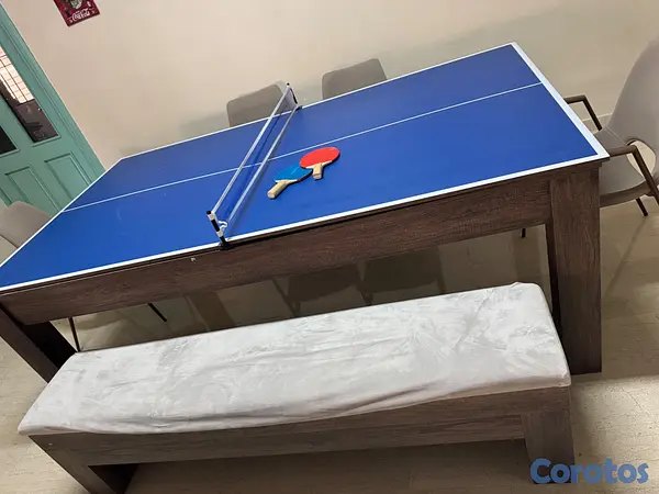 muebles y colchones - Mesa 3 en 1: comedor, billar y Ping pong 4