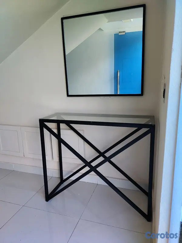 decoración y accesorios - Repisa con espejo y cristal  2