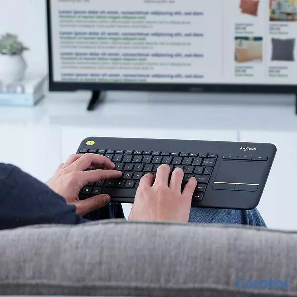 computadoras y laptops - TECLADO Y TOUCHPAD LOGITECH K400 PLUS USB WIRELESS RECEIVER 2.4GHZ WIRELESS,ESPA 1