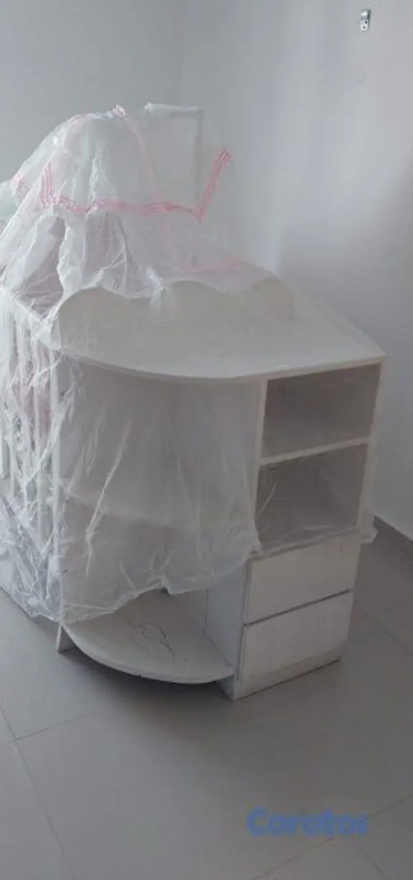 muebles - Cuna de bebé con cambiador y almacenamiento + colc 6