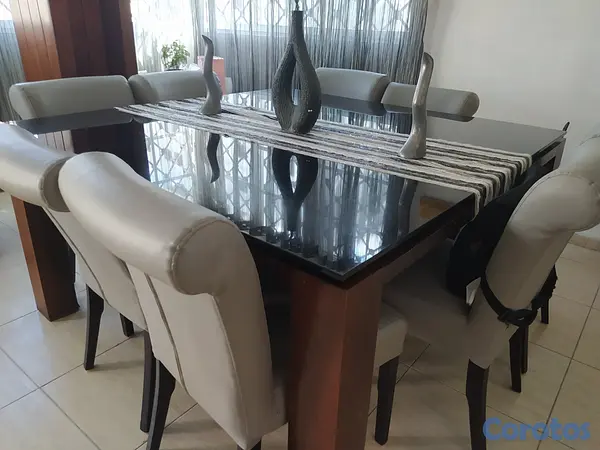 muebles y colchones - Mesa comedor tope cristal 2