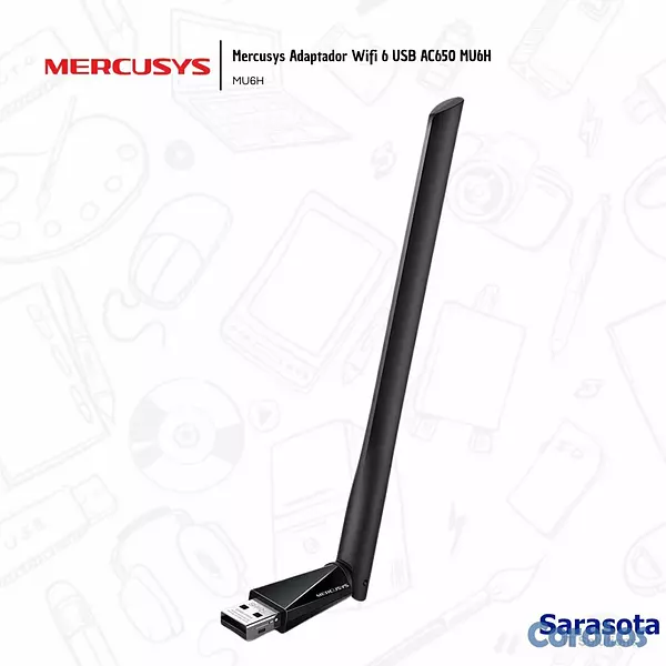 accesorios para electronica - Mercusys Adaptador Wifi 6 USB AC650 MU6H 2