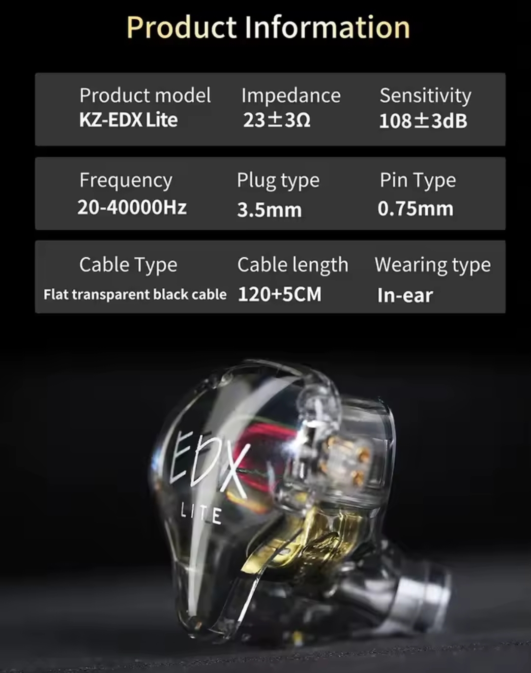 camaras y audio - KZ EDX Lite in-ear monitor para músicos y gamers 6