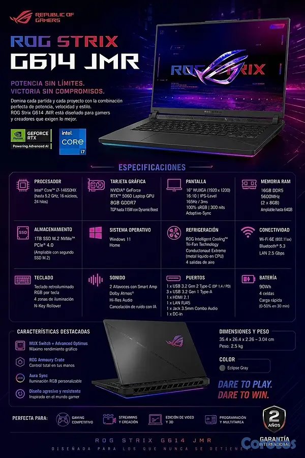 computadoras y laptops - ASUS ROG STRIX G16 (2025) G615J 4