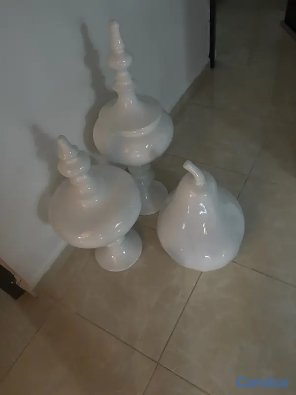 decoración y accesorios - tres piezas en fibras de vidrio color blanco  2