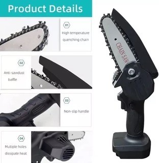 herramientas, jardines y exterior - Sierra Podadora Inalámbrica 4 Pulgadas 550w 24v, 1 Bateria recargable cierra 5