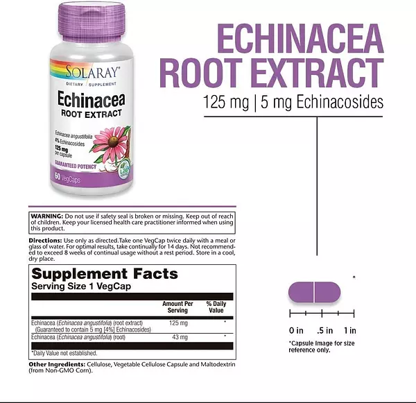 Salud y Equipamiento Médico - Equinacea 125 Mg Solaray 2