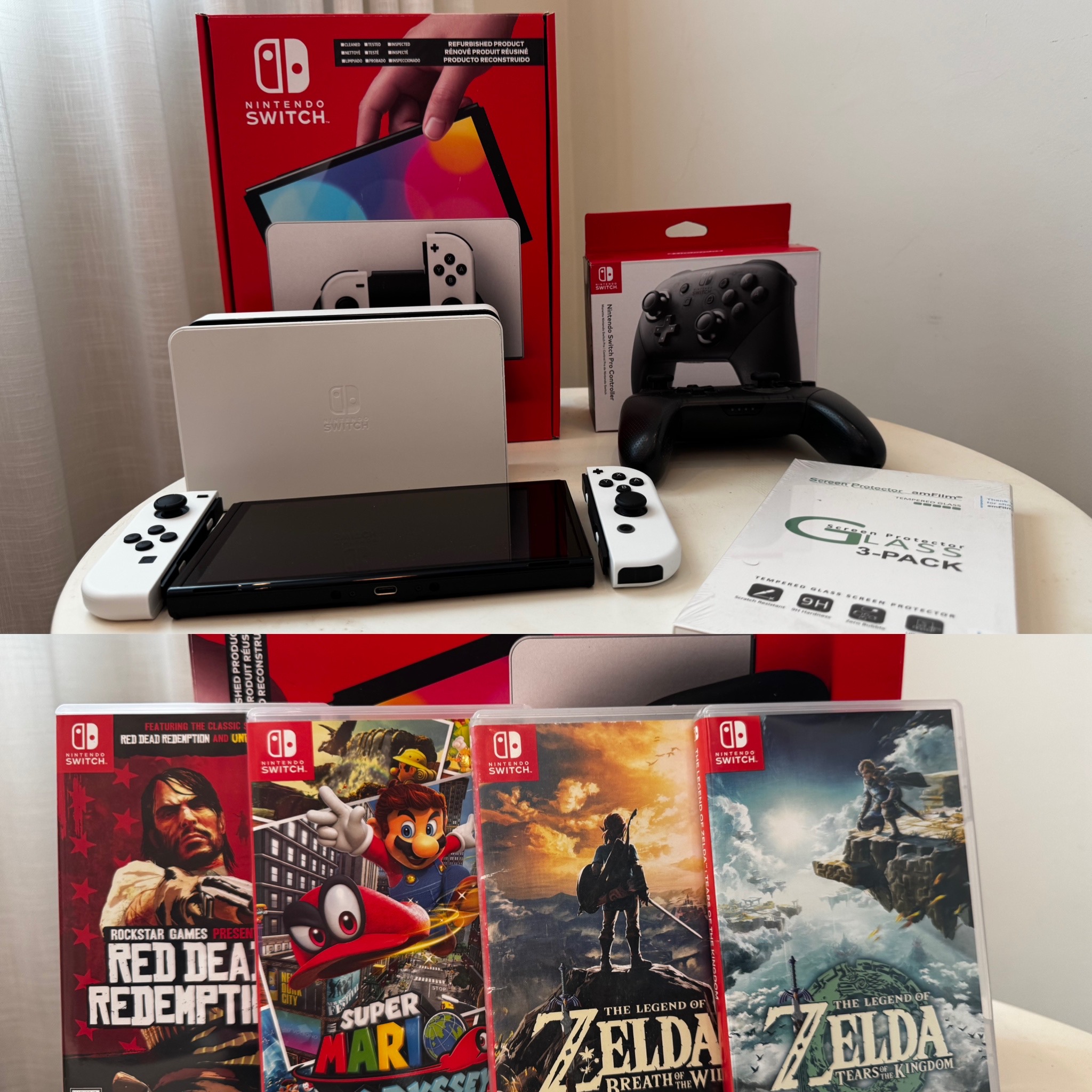 consolas y videojuegos - Nintendo Switch OLED + ProController + 4 Juegos 2
