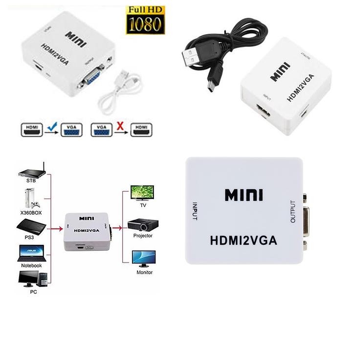 equipos profesionales - convertidor adaptador hdmi rca vga av 1080p full HD 2