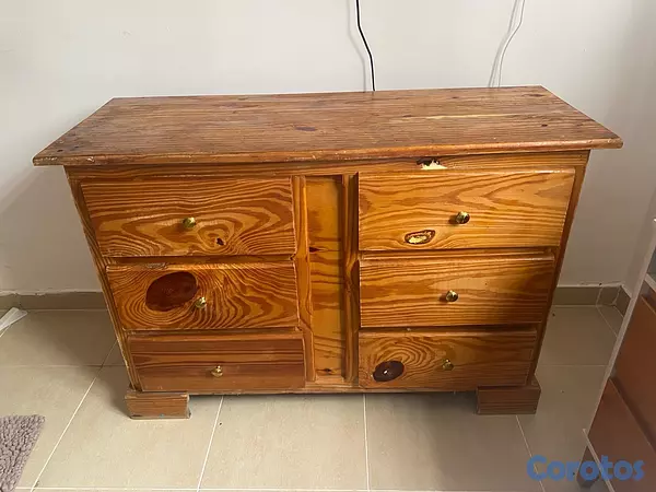 muebles y colchones - gavetero de madera en pino muy bueno 3