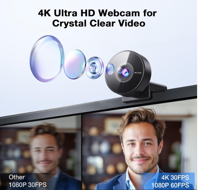 camaras y audio - Cámara web Emeet 4K para PC 1