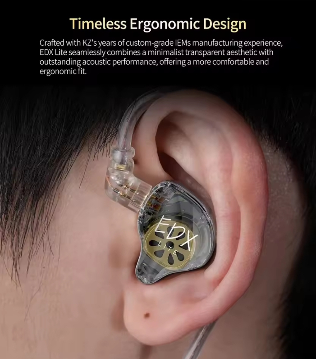 camaras y audio - KZ EDX Lite in-ear monitor para músicos y gamers 8