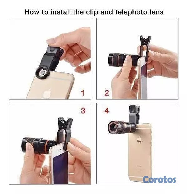 accesorios para electronica - Zoom 12x Lente Teleobjetivo Apexel 4 En 1 iPhone Htc Huawei 2