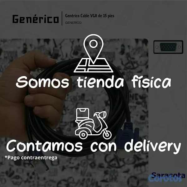 accesorios para electronica - Genérico Cable VGA de 15 pies 3
