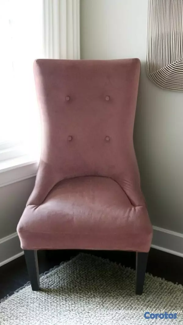 muebles y colchones - Silla Accent Velvet Rosa - Impecable 7