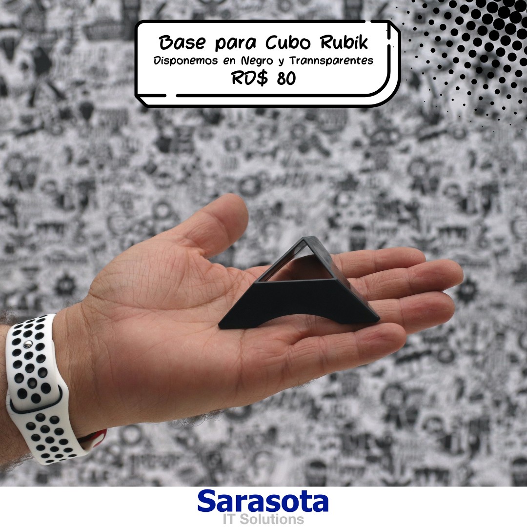 hobby y coleccion - Base para cubo de Rubik (Negro y Transparentes) 0