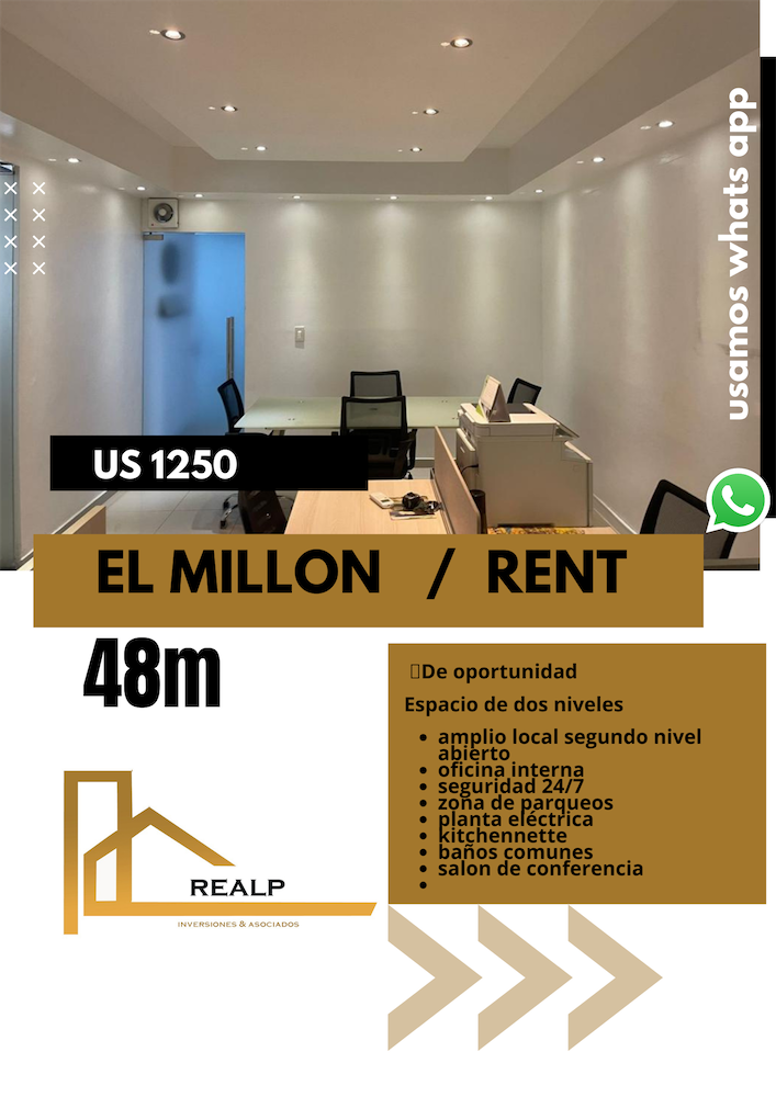 oficinas y locales comerciales - Local amoblado en el millon 0