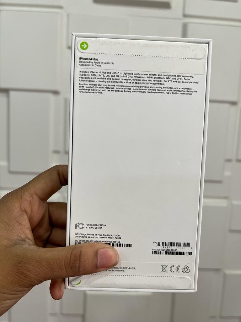 celulares y tabletas - iPhone 14 Plus 128gb E-Sim Starlight Sellado  1
