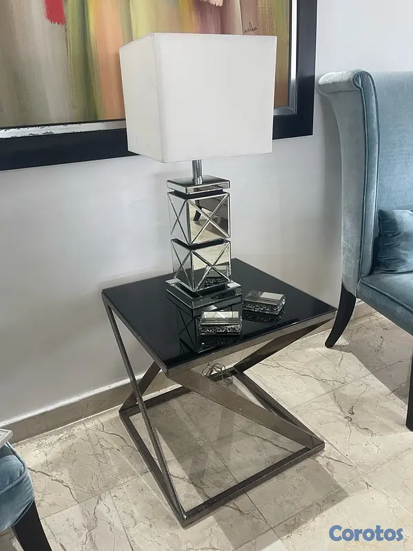 muebles y colchones - Mesa con tope de cristal 2