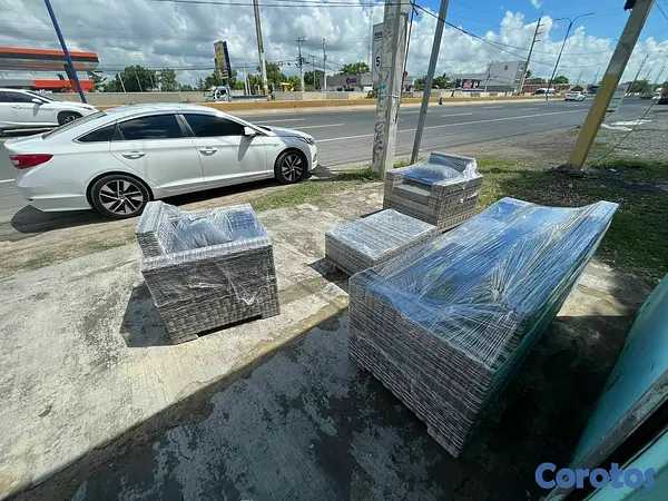 muebles y colchones - Hermoso juego de muebles en ratán de alta calidad, ideal para exteriores 2