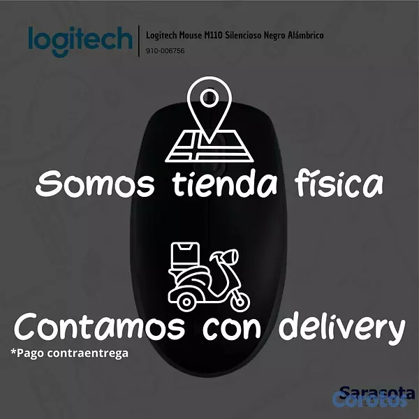 accesorios para electronica - Logitech Mouse M110 Silencioso Negro Alámbrico (91 2