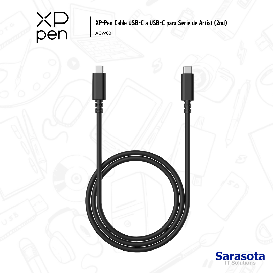 accesorios para electronica - XP-Pen Cable USB-C a USB-C,  Serie de Artist 2nd