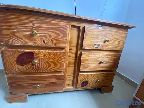 muebles y colchones - gavetero de madera en pino muy bueno 5