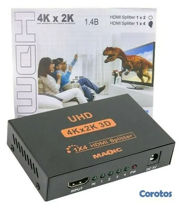 otros electronicos - Adaptador splitter 1x4 HDMI 3