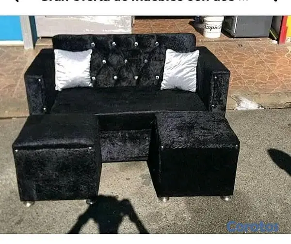 muebles y colchones - Oferta De Muebles Un Sofa Y Dos Otoman  2