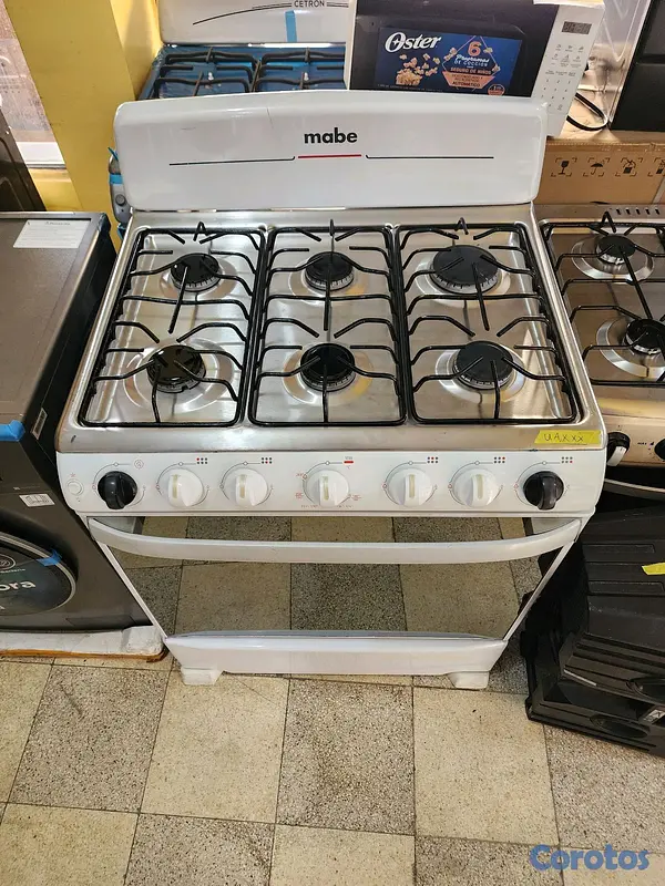 cocina - estufa mabe de 30 blanca plato inoxidable  2