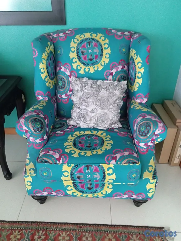 muebles y colchones - par de Sofá psicodélico azul  3