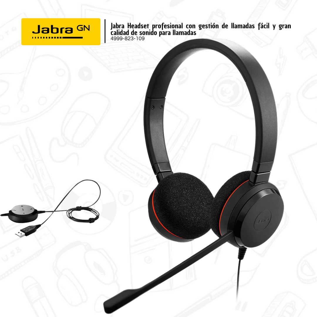 camaras y audio - Jabra Evolve 20 MS Stereo HeadSet 4999-823-109