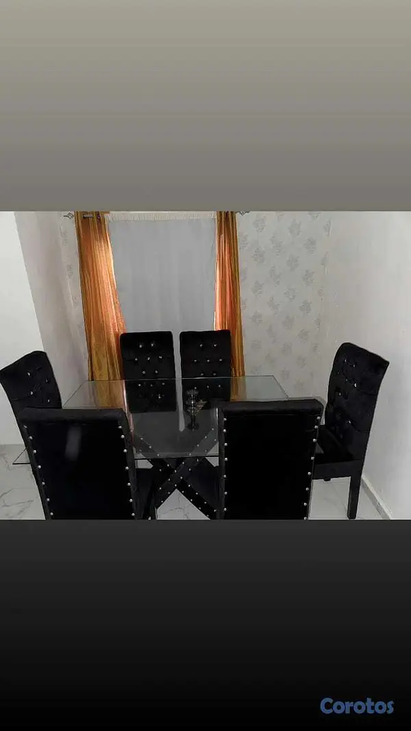 muebles y colchones - COMEDOR NEGRO EN VENTA 4