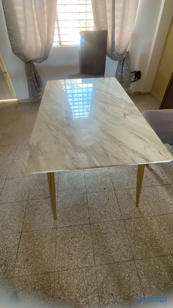 muebles y colchones - comedor barato de 4 sillas tope de mármol  4