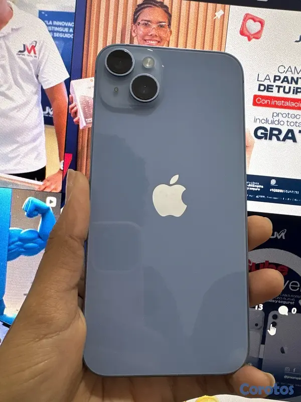 celulares y tabletas - Vendo IPhone 14 Plus color azul de 256gb Factory 
Clase A, con garantía.  2