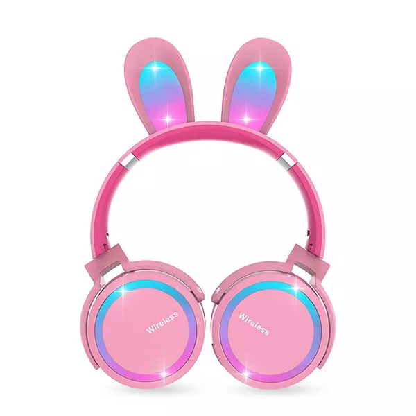 accesorios para electronica - Auriculares inalámbricos con Orejas de conejo para niñas, audifonos tiktok  5