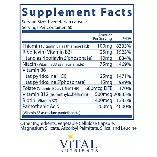 Salud y Equipamiento Médico - Complejo B 60 capsulas Vital Nutrient 2