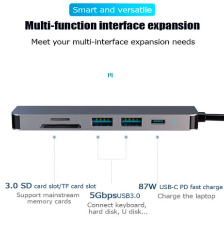 accesorios para electronica - CONVERTIDOR USB 3.0 TIPO C 6 EN 1 1
