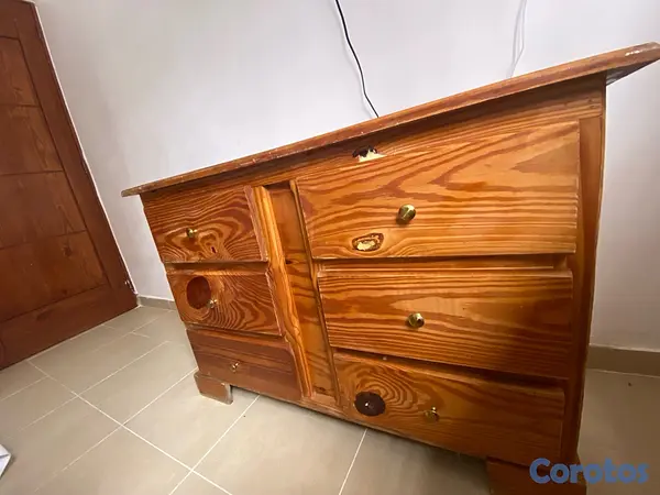 muebles y colchones - gavetero de madera en pino muy bueno 9
