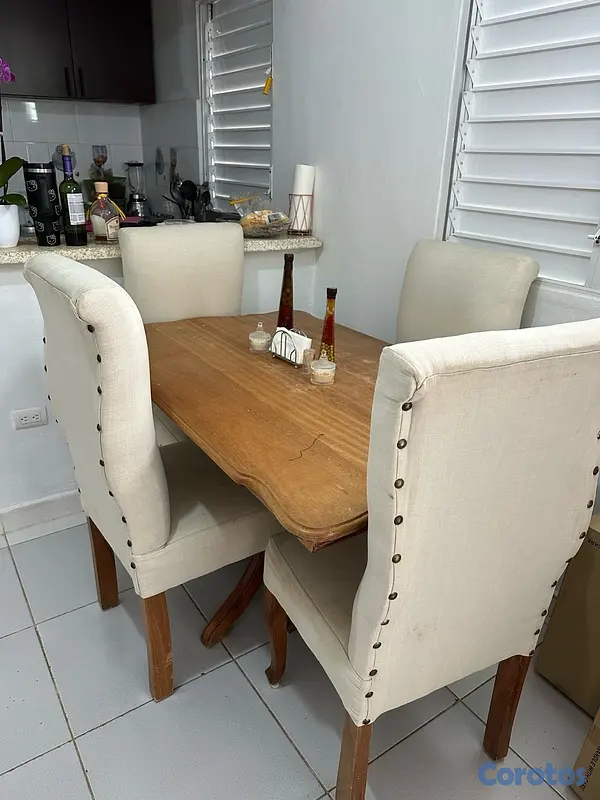 muebles y colchones - COMEDOR EN MADERA NATURAL 2
