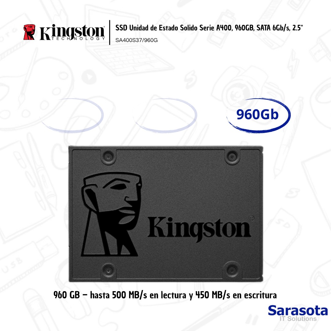 accesorios para electronica - Kingston SSD de 960Gb Serie A400 1